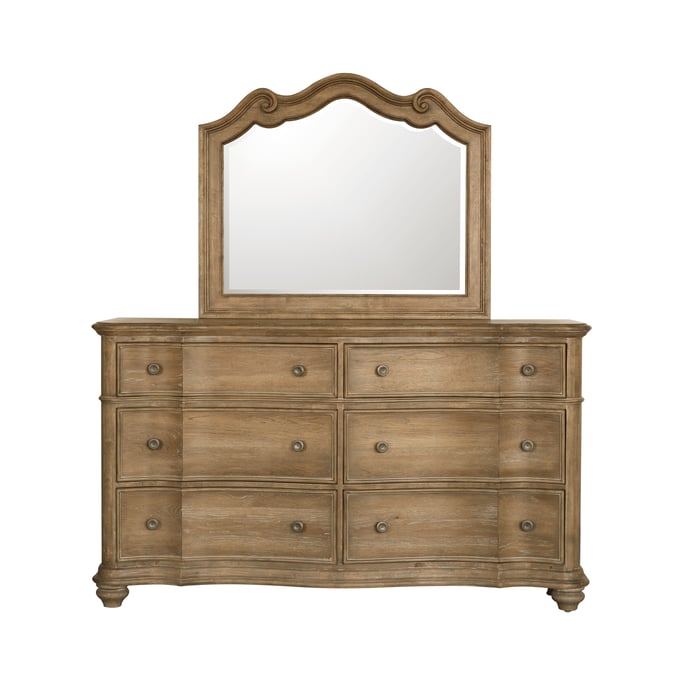 Pulaski Weston Hills Natural Dresser and Mirror RH-P293-BR-K7