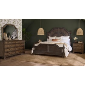 Pulaski Revival Row Brown 4pc Bedroom Set with King Panel Bed