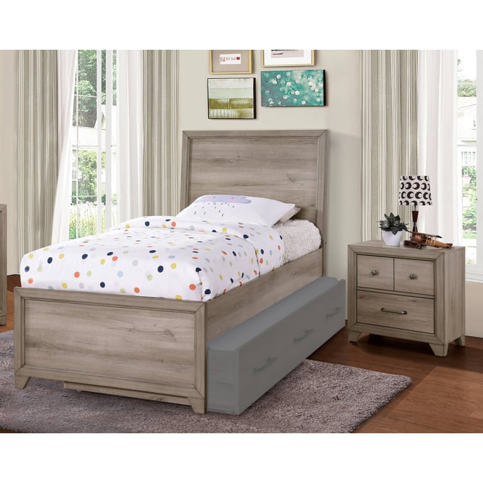 Samuel Lawrence River Creek Light Brown 2pc Bedroom Set With Twin Panel Bed RH-S496-KBR-S1