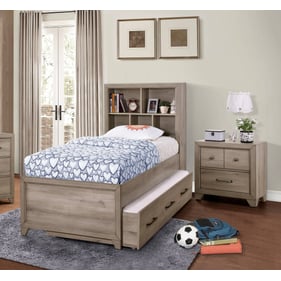 Samuel Lawrence River Creek Light Brown 2pc Bedroom Set With Twin Bookcase ...