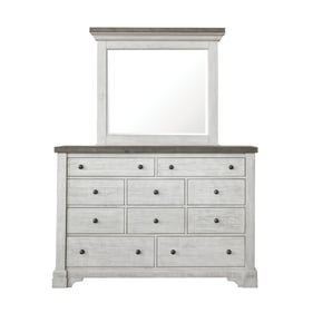 Samuel Lawrence Valley Ridge White Dresser and Mirror