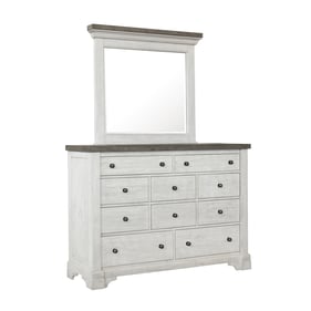 Samuel Lawrence Valley Ridge White 10 Drawers Dresser and Mirror