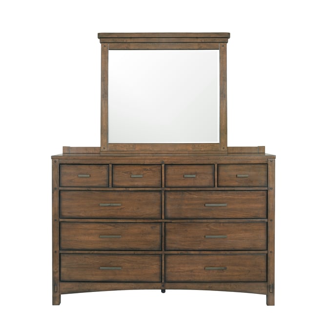 Samuel Lawrence Seneca Brown 10 Drawers Dresser and Mirror RH-S917-0-DRMR