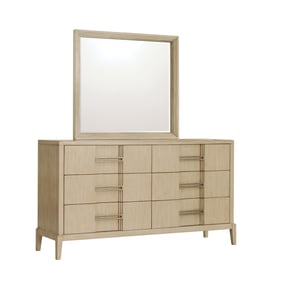 Samuel Lawrence Kendall Natural 6 Drawers Dresser and Mirror