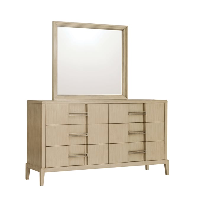 Samuel Lawrence Kendall Natural 6 Drawers Dresser and Mirror RH-S952-010-DRMR