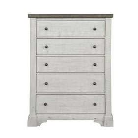 Samuel Lawrence Valley Ridge White 5 Drawers Chest