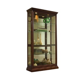 Pulaski PFC Brown Lighted Sliding Door Curio Cabinet