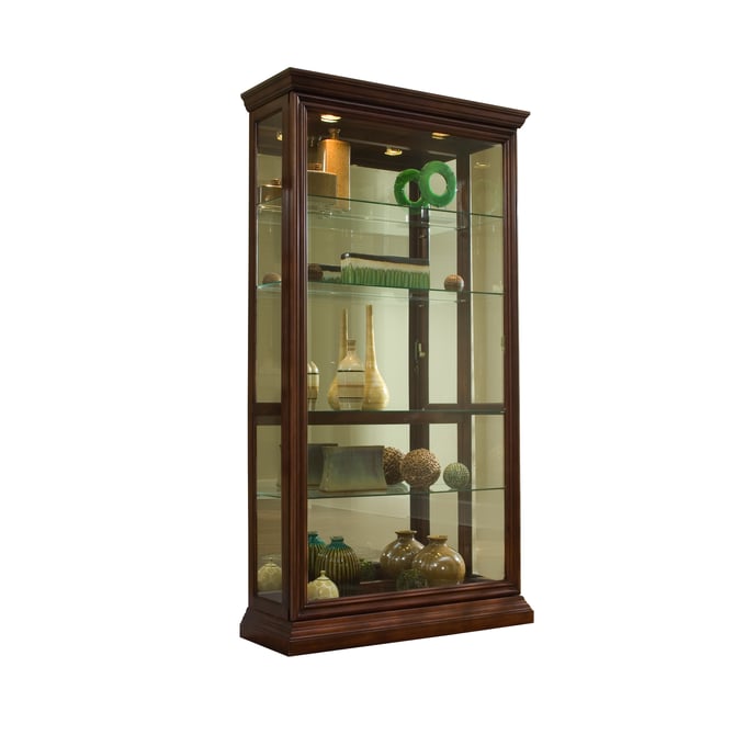 Pulaski PFC Brown Lighted Sliding Door Curio Cabinet RH-20542