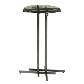 Pulaski Gray Glass Top Metal Spot Table