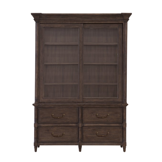 Pulaski Revival Row Brown Sliding Door Display Cabinet RH-P348-DR-K1