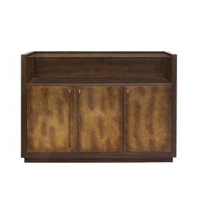 Pulaski Accents Brown 3 Door Bar Cabinet with Glass Shelves