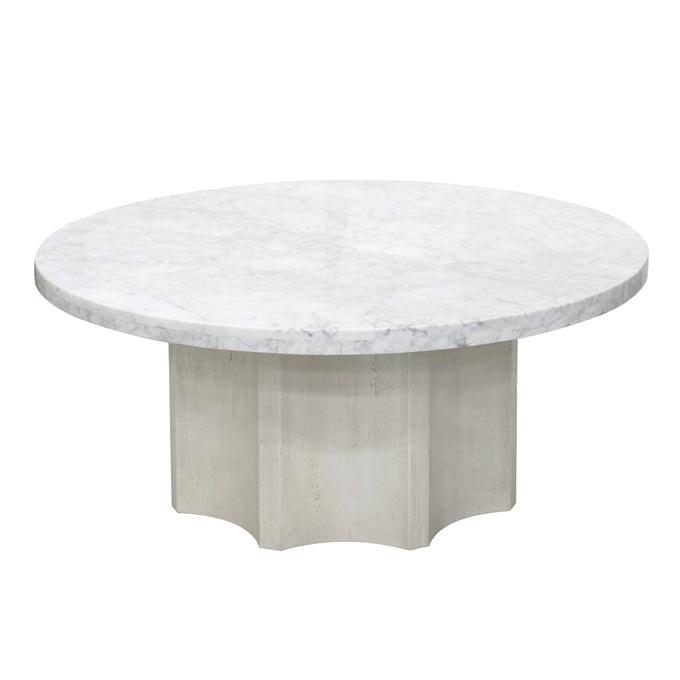 Pulaski Accents White 40 Inch Marble Top Round Cocktail Table RH-P301561