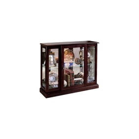 Pulaski PFC Brown Lighted Shelf Console Display Cabinet