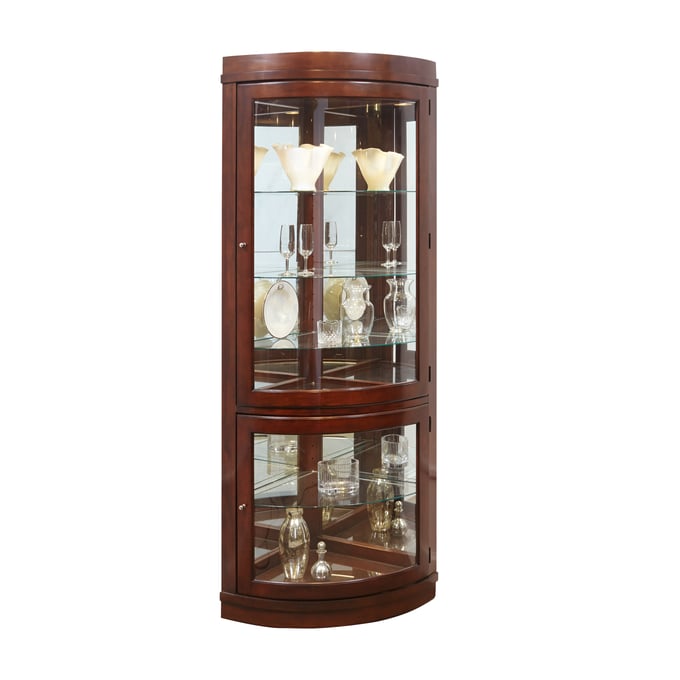 Pulaski PFC Brown Curved Shelf Corner Curio Cabinet RH-20852