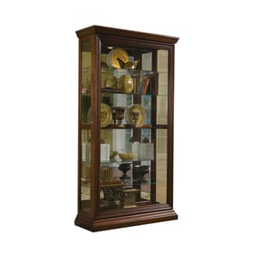 Pulaski PFC Brown Edwardian 5 Shelf Sliding Door Curio Cabinet