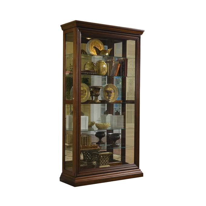 Pulaski PFC Brown Edwardian 5 Shelf Sliding Door Curio Cabinet RH-21015