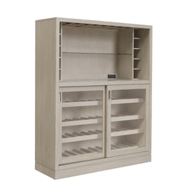 Pulaski Accents Gray Modern Sliding Door Wine Bar