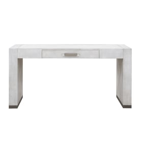 Pulaski White Stone Textured Writing Desk with Keyboard Tray