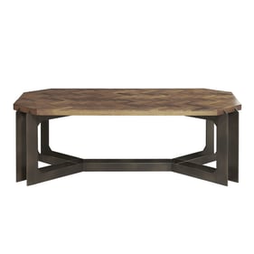 Pulaski Accents Brown Rustic Cocktail Table with Metal Base