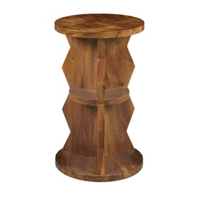 Pulaski Brown Rustic Round Spot Table