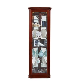 Pulaski PFC Brown Lighted 8 Shelf Corner Curio Cabinet