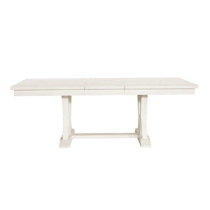 Samuel Lawrence Maggie Valley White Extension Leaf Dining Trestle Table RH-S806-DR-K1