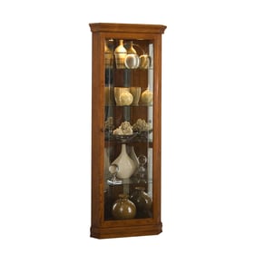 Pulaski PFC Brown Mirrored 4 Shelf Corner Curio Cabinet