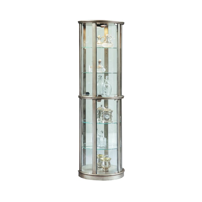 Pulaski PFC Silver Lighted Half Round 5 Shelf Curio Cabinet RH-21395