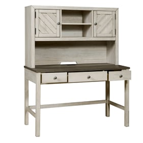 Samuel Lawrence Riverwood Gray Desk And Two Door Hutch with USB Port