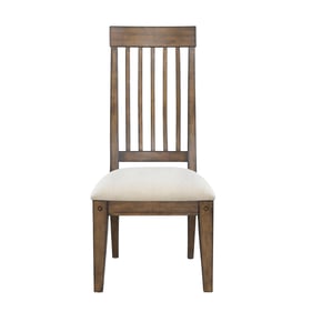 Samuel Lawrence Seneca Brown Dining Side Chair with Upholstered Seat