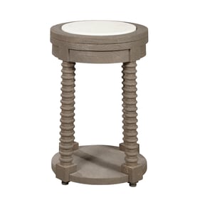 Pulaski Gray Spindle Spot Table with Marble Top