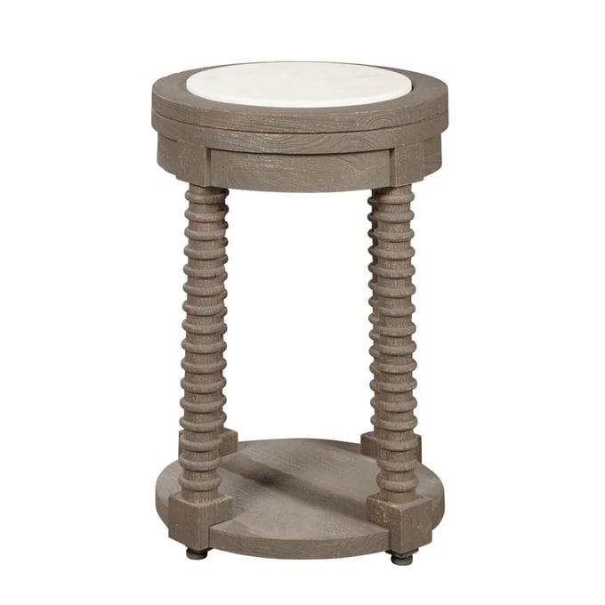 Pulaski Gray Spindle Spot Table with Marble Top RH-P301538