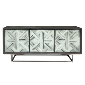 Pulaski Accents Gray Hand Painted 3 Door Credenza