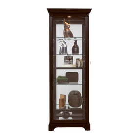 Pulaski PFC Brown Locking Slide Door 5 Shelf Curio Cabinet