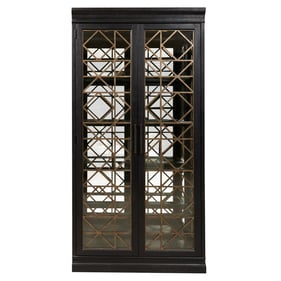 Pulaski Accents Black 4 Shelf Glass Doors Cabinet