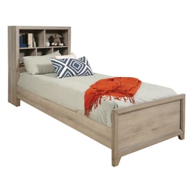 Samuel Lawrence River Creek YBR Natural Kids Twin Bed with Bookcase Headboa...