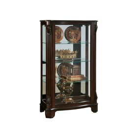 Pulaski PFC Brown Distinguished Carved 3 Shelf Curio Cabinet