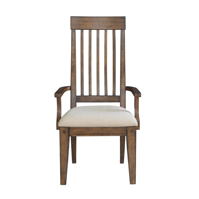 Samuel Lawrence Seneca Brown Dining Arm Chair with Upholstered Seat RH-S917-155