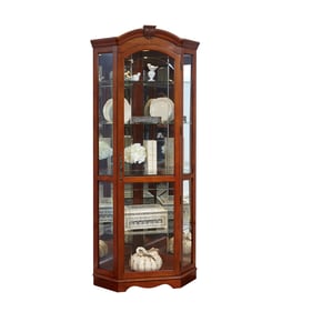 Pulaski PFC Brown Mirrored Corner Curio Cabinet