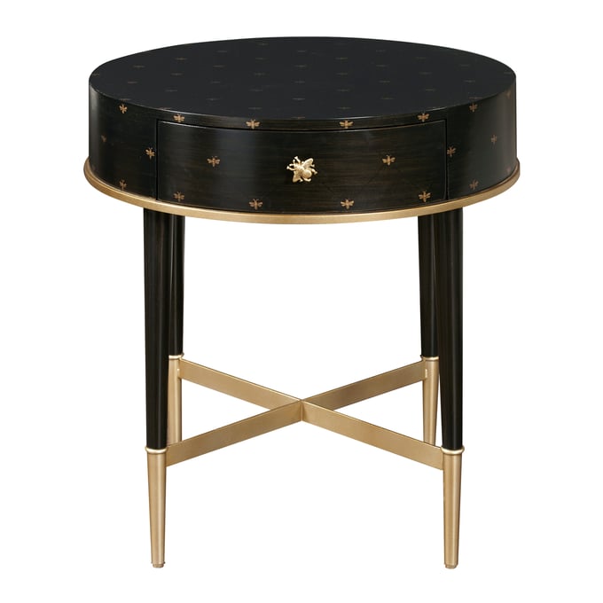 Pulaski Accents Black Soft Round Accent Table with Storage RH-P301012