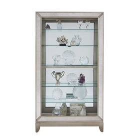 Pulaski PFC Silver Antique Style 5 Shelf Mirrored Curio Cabinet