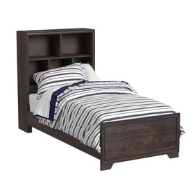 Samuel Lawrence Granite Falls Brown Twin Kids Bed Bookcase Headboard