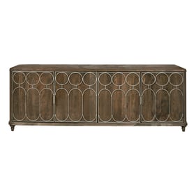 Pulaski Brown 4 Doors Console with Tray Drawers