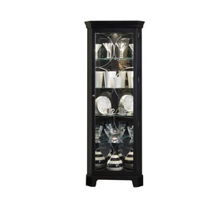 Pulaski PFC Black Lighted 4 Shelf Corner Curio Cabinet