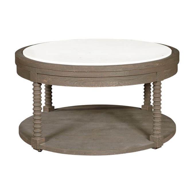 Pulaski Accents Natural Round Cocktail Table with Marble Top RH-P301-ACC-K1