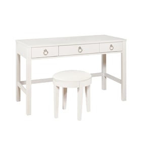 Samuel Lawrence Bella YBR White Kids 3 Drawers Vanity Desk and Stool Set