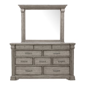 Pulaski Madison Ridge Brown 10 Drawers Dresser and Mirror