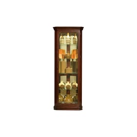 Pulaski PFC Brown Mirrored Shelf Corner Curio Cabinet