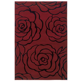 Linon Milan Mimi Garnet And Black Rug - 91x60