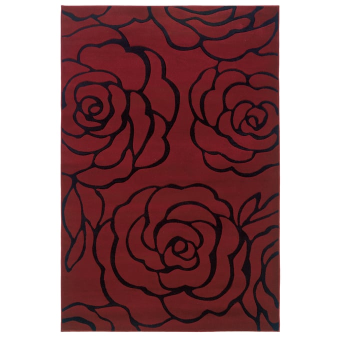 Linon Milan Mimi Garnet And Black Rug - 91x60 LN-RUG-MN0858